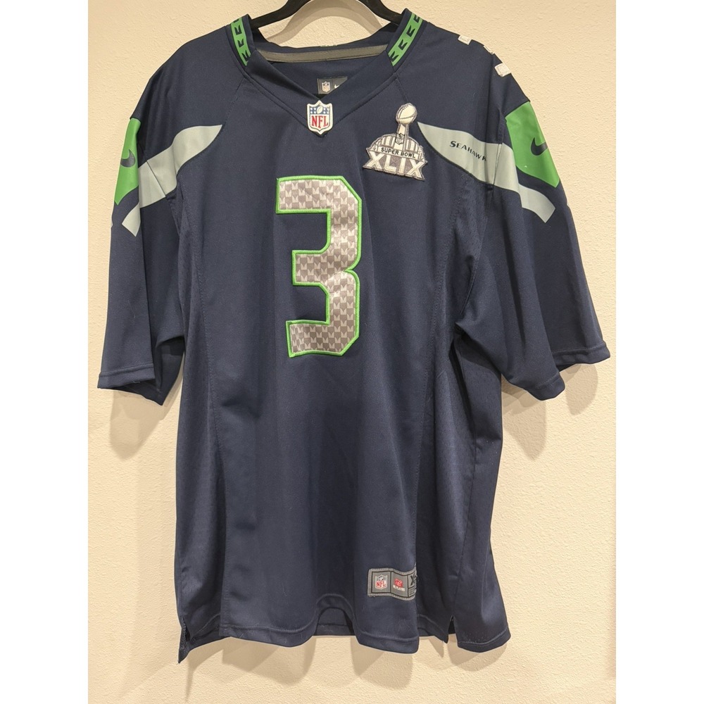 NFL Seattle Seahawks Russell Wilson Men's Nike‎ On Field XL1X Jersey Size XXL